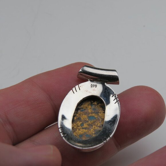 $300 Copper Turquoise Sterling Silver Pendent - Picture 4 of 4